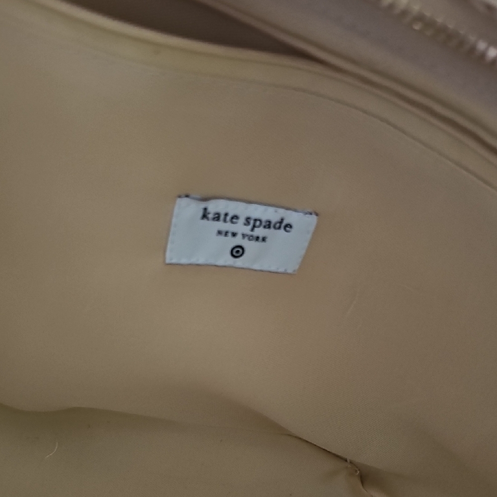 Kate Spade Tan Woven Shoulder Bag with Black Trim - Picture 3 of 6